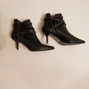 Black Faux Leather Booties
